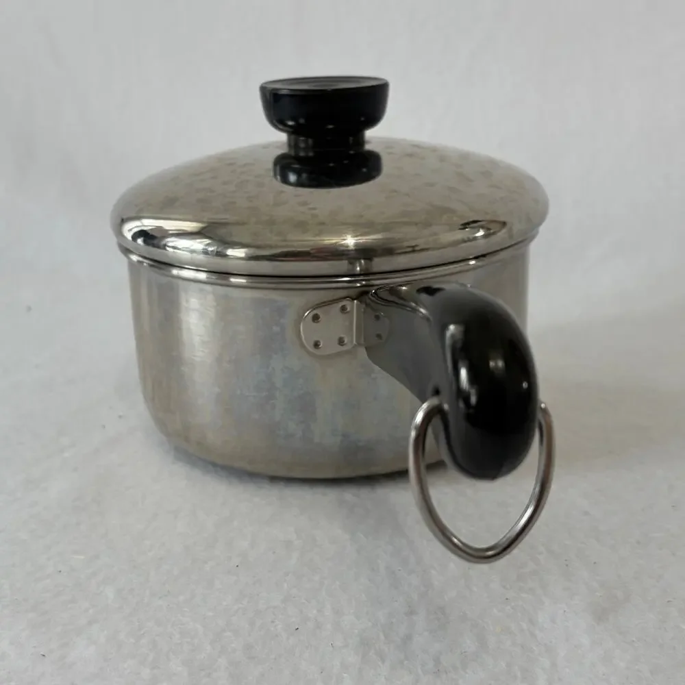 Revere Ware 1 QT Saucepan Pot & Lid Clinton 97C Aluminum Disc Bottom Stainless